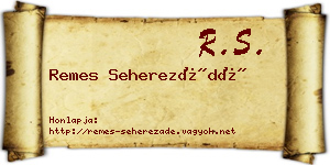 Remes Seherezádé névjegykártya